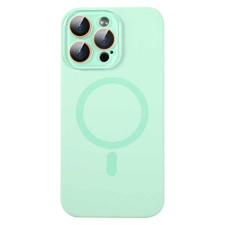 For iPhone 15 Pro Liquid Silicone MagSafe Full Coverage Phone Case with Lens Film