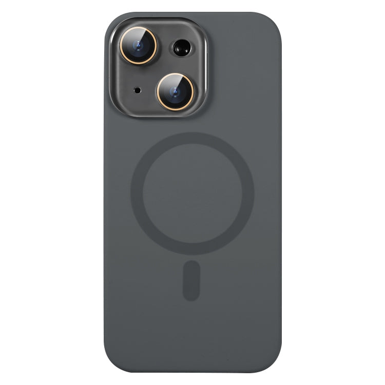 For iPhone 15 Liquid Silicone MagSafe Full Coverage Phone Case with Lens Film