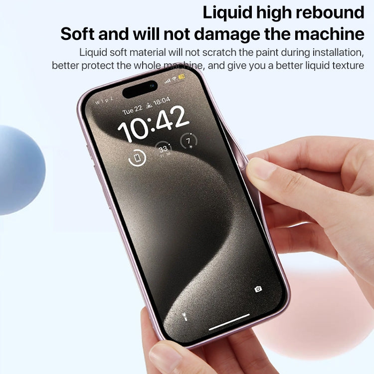 For iPhone 15 Plus Liquid Silicone MagSafe Full Coverage Phone Case with Lens Film