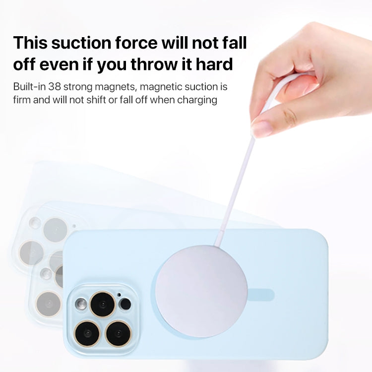 For iPhone 15 Plus Liquid Silicone MagSafe Full Coverage Phone Case with Lens Film