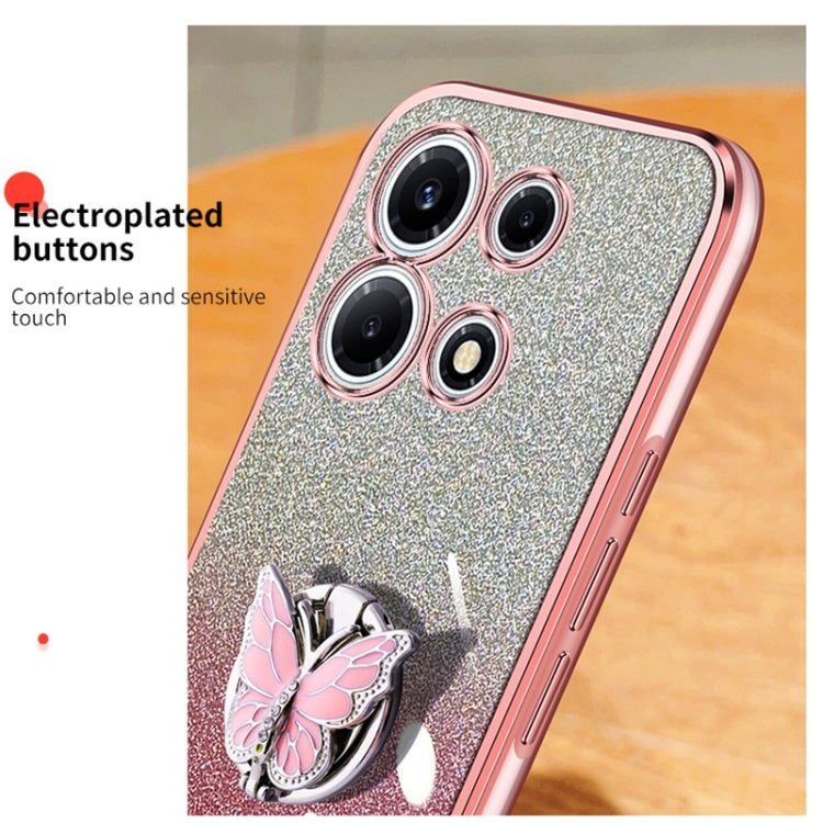 For Infinix Note 30 VIP Plated Gradient Glitter Butterfly Holder TPU Phone Case