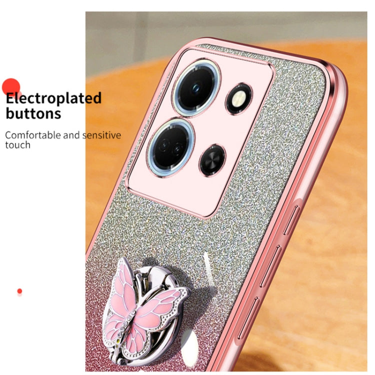 For Infinix Note 30 5G Plated Gradient Glitter Butterfly Holder TPU Phone Case