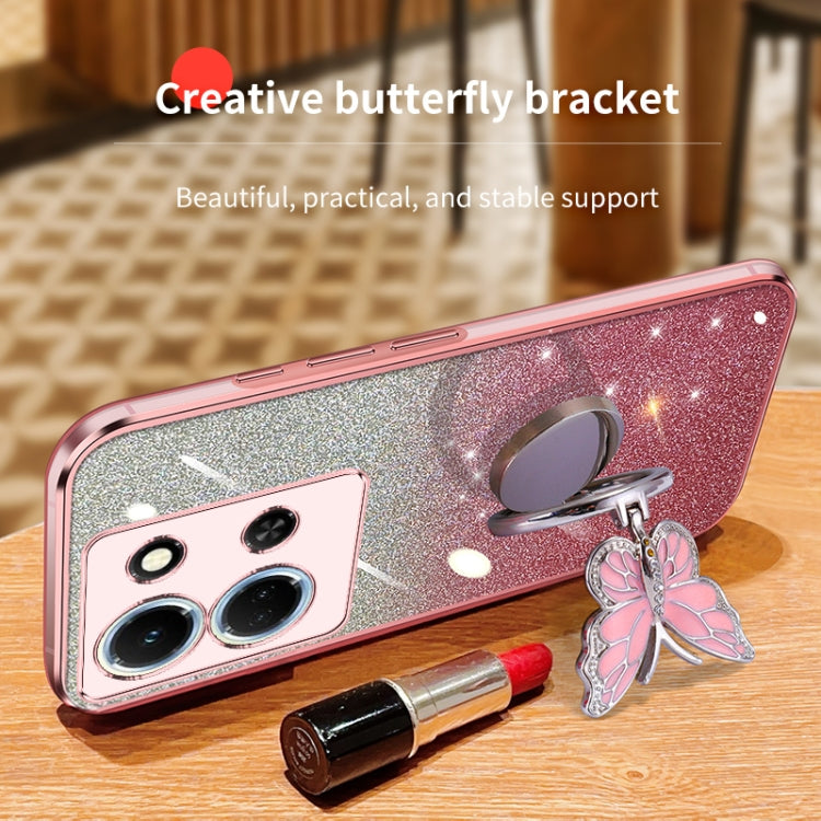 For Infinix Note 30 5G Plated Gradient Glitter Butterfly Holder TPU Phone Case