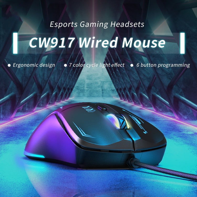ONIKUMA CW917 RGB 3600DPI Wired Mouse - Black
