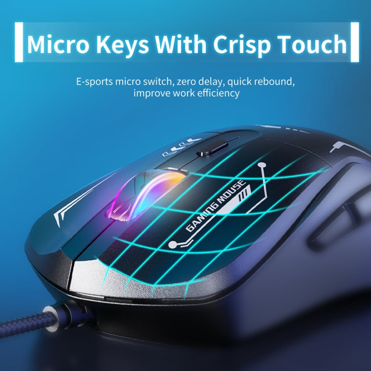 ONIKUMA CW917 RGB 3600DPI Wired Mouse - Black