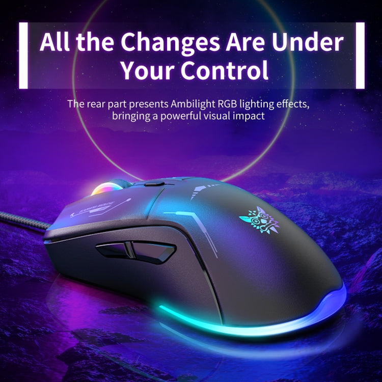 ONIKUMA CW917 RGB 3600DPI Wired Mouse - Black