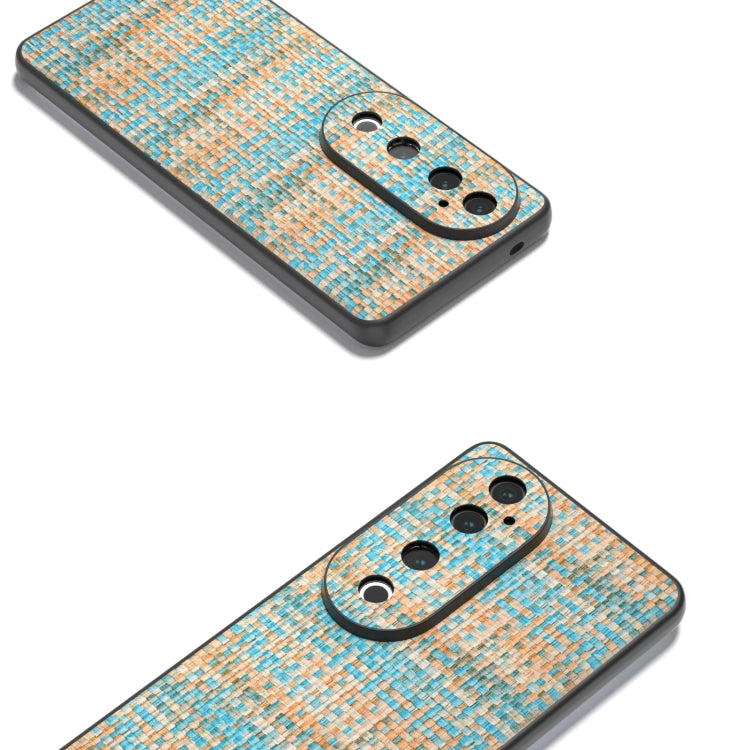 For vivo S19 Pro Black Frame Color Lattice Texture PU Phone Case