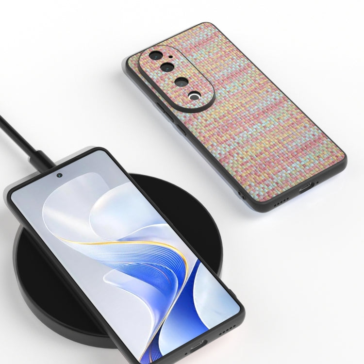 For vivo S19 Pro Black Frame Color Lattice Texture PU Phone Case