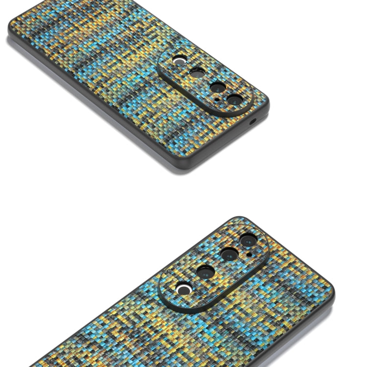 For vivo S19 Pro Black Frame Color Lattice Texture PU Phone Case