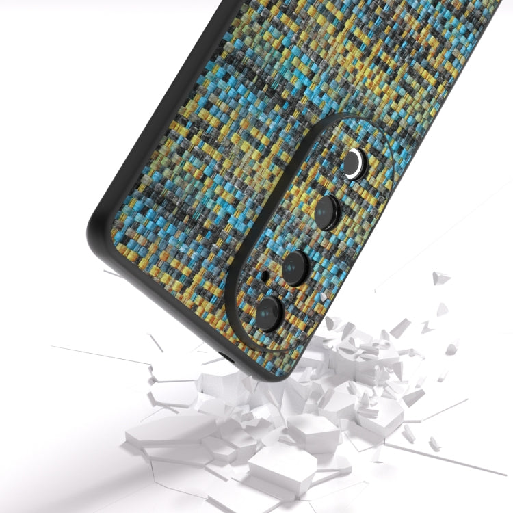 For vivo S19 Pro Black Frame Color Lattice Texture PU Phone Case