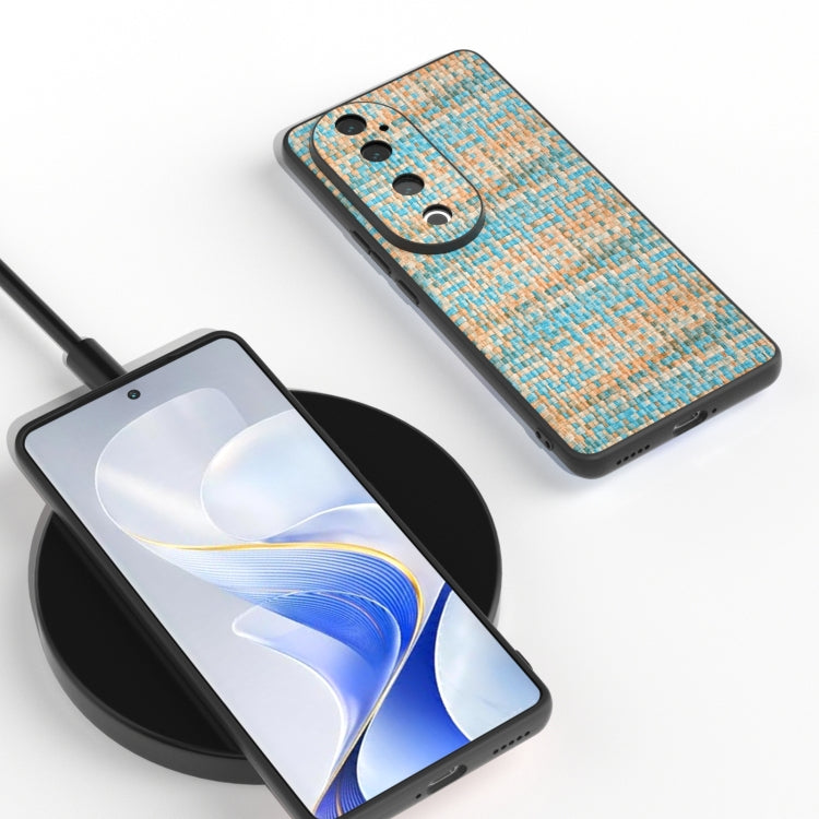 For vivo S19 Black Frame Color Lattice Texture PU Phone Case