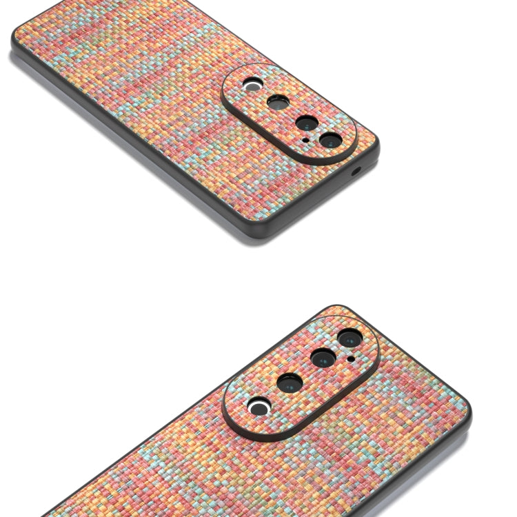 For vivo S19 Black Frame Color Lattice Texture PU Phone Case