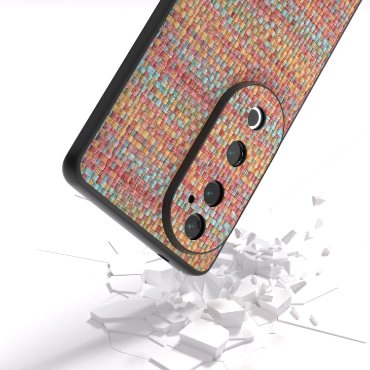 For vivo S19 Black Frame Color Lattice Texture PU Phone Case