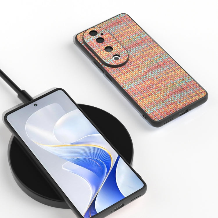 For vivo S19 Black Frame Color Lattice Texture PU Phone Case