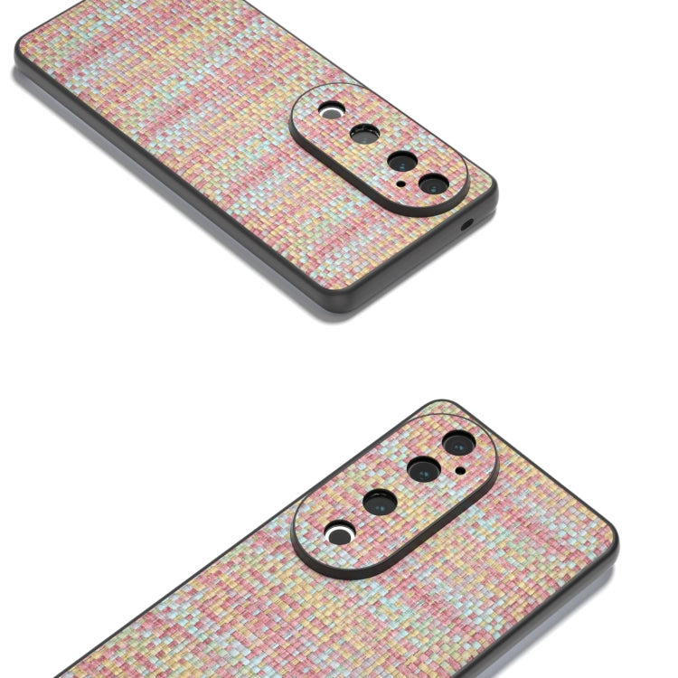 For vivo S19 Black Frame Color Lattice Texture PU Phone Case