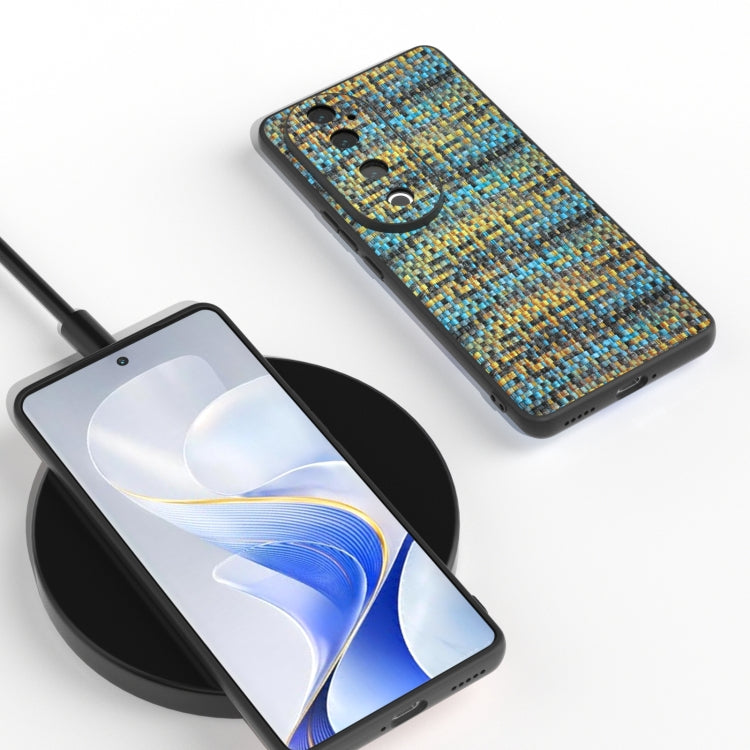 For vivo S19 Black Frame Color Lattice Texture PU Phone Case