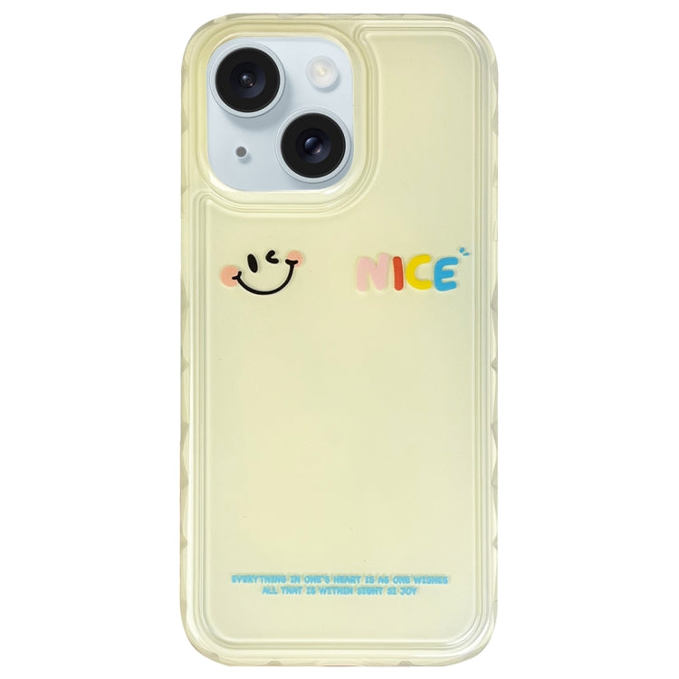 For iPhone 15 Creative Edge Simple Smile Face Pattern TPU Hybrid PC Phone Case