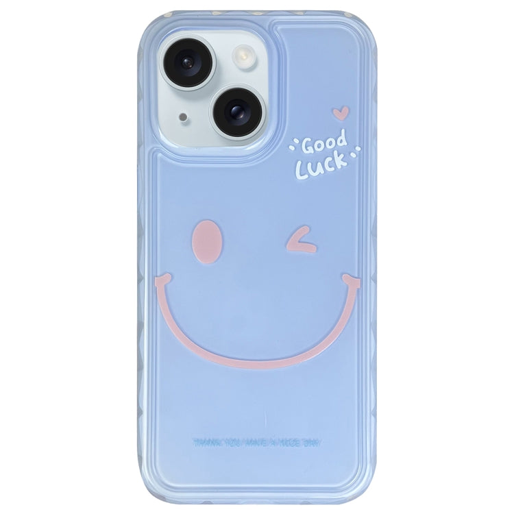 For iPhone 15 Creative Edge Simple Smile Face Pattern TPU Hybrid PC Phone Case