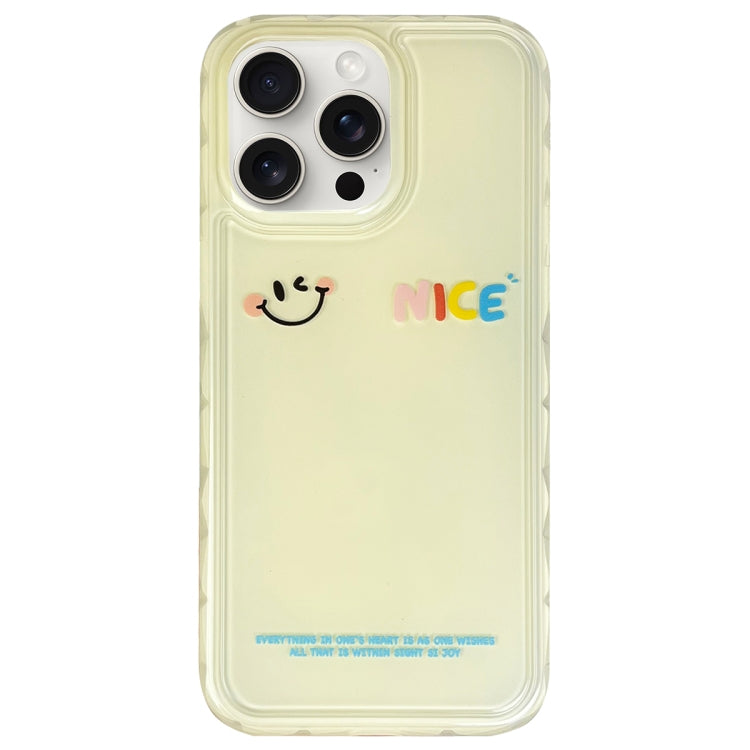 For iPhone 15 Pro Creative Edge Simple Smile Face Pattern TPU Hybrid PC Phone Case