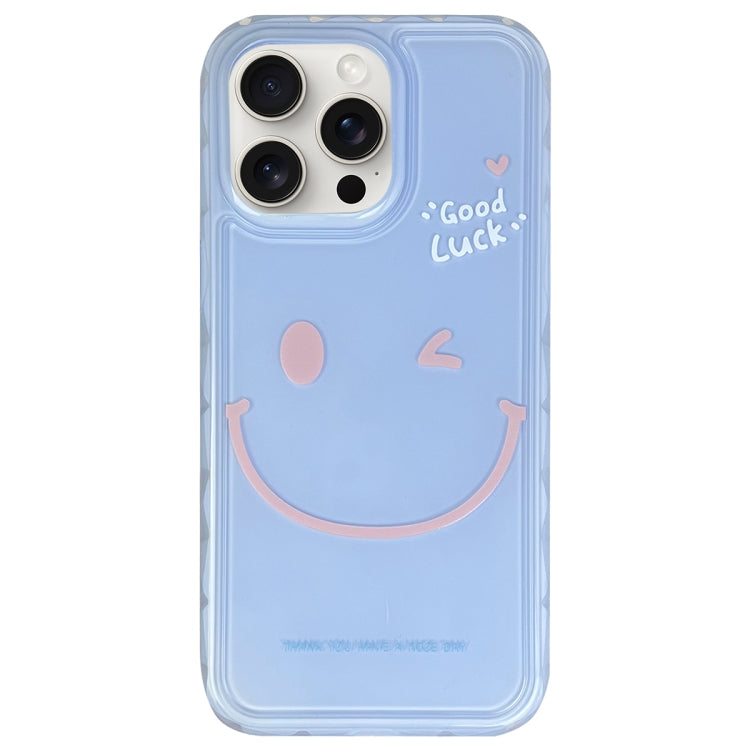 For iPhone 15 Pro Creative Edge Simple Smile Face Pattern TPU Hybrid PC Phone Case