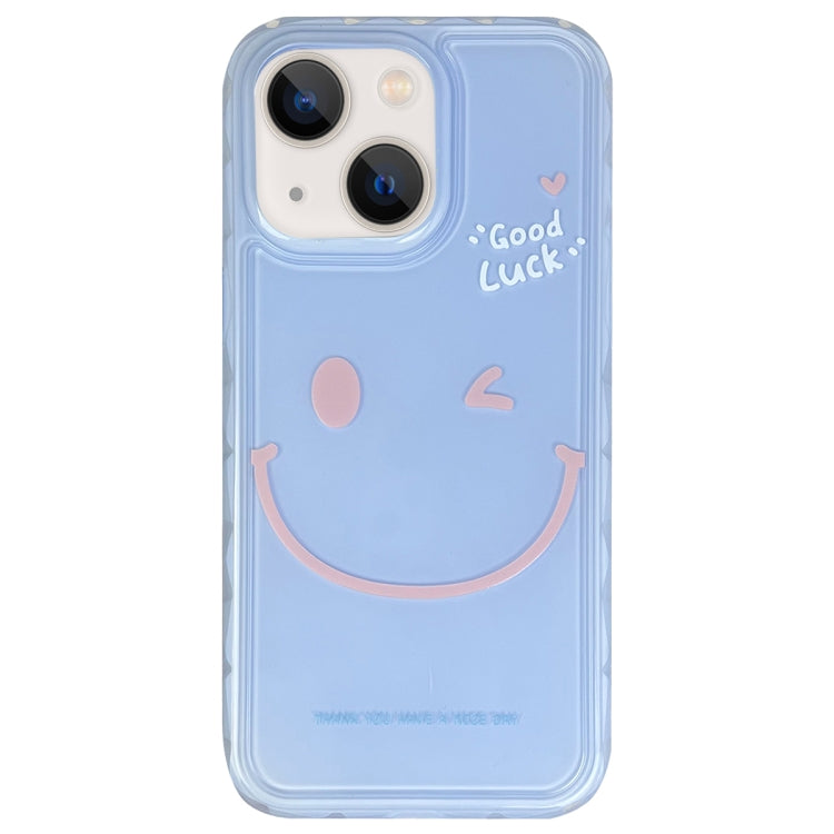 For iPhone 14 Creative Edge Simple Smile Face Pattern TPU Hybrid PC Phone Case