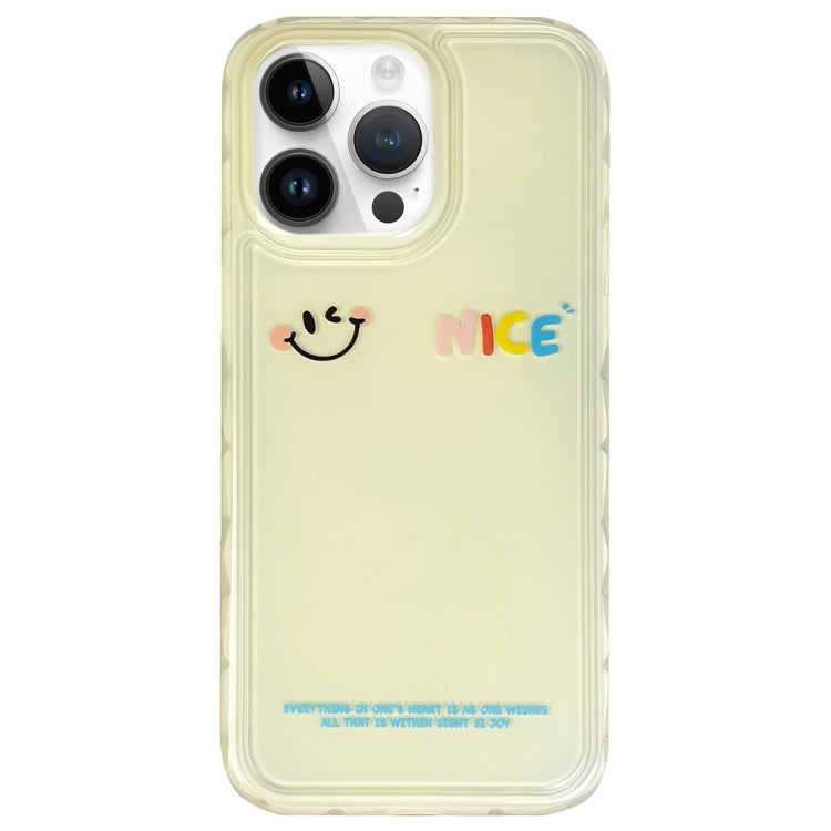 For iPhone 14 Pro Creative Edge Simple Smile Face Pattern TPU Hybrid PC Phone Case