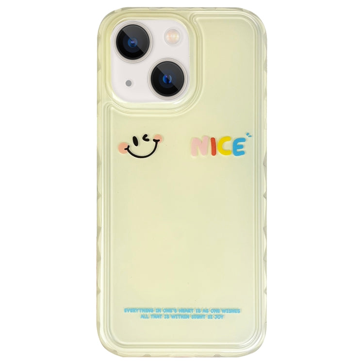 For iPhone 13 Creative Edge Simple Smile Face Pattern TPU Hybrid PC Phone Case