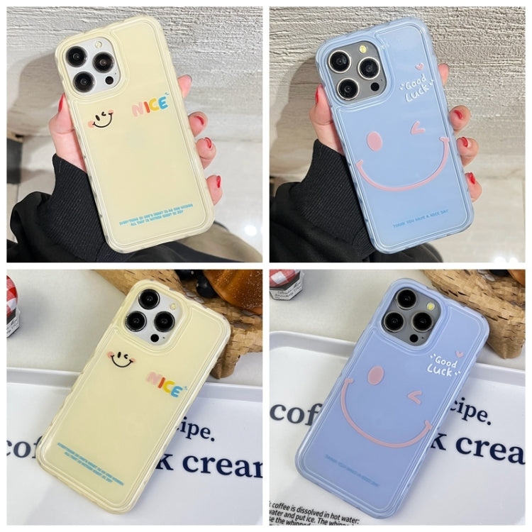 For iPhone 15 Pro Max Creative Edge Simple Smile Face Pattern TPU Hybrid PC Phone Case