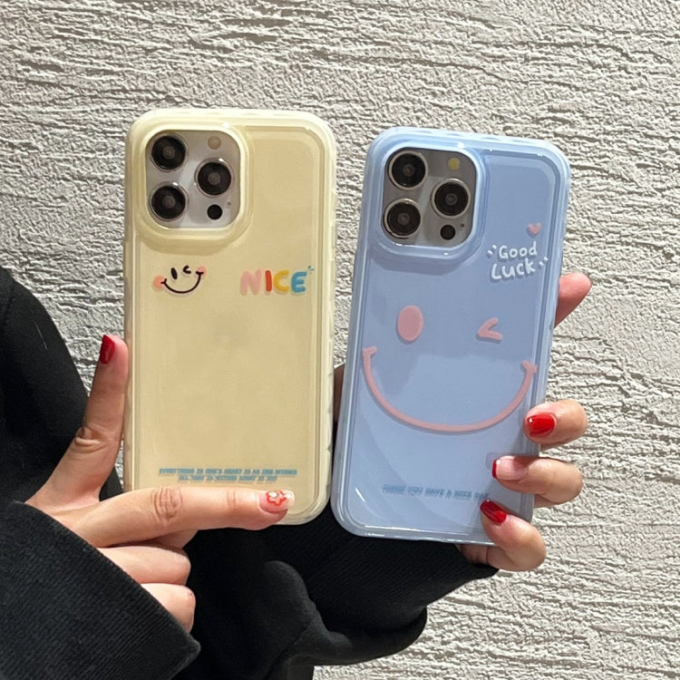 For iPhone 13 Pro Max Creative Edge Simple Smile Face Pattern TPU Hybrid PC Phone Case