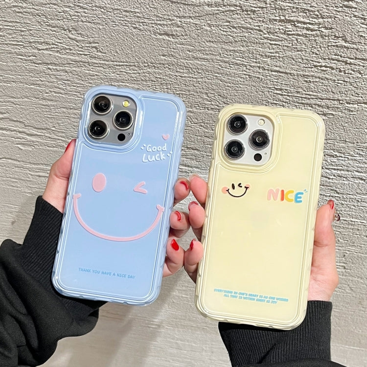 For iPhone 14 Creative Edge Simple Smile Face Pattern TPU Hybrid PC Phone Case