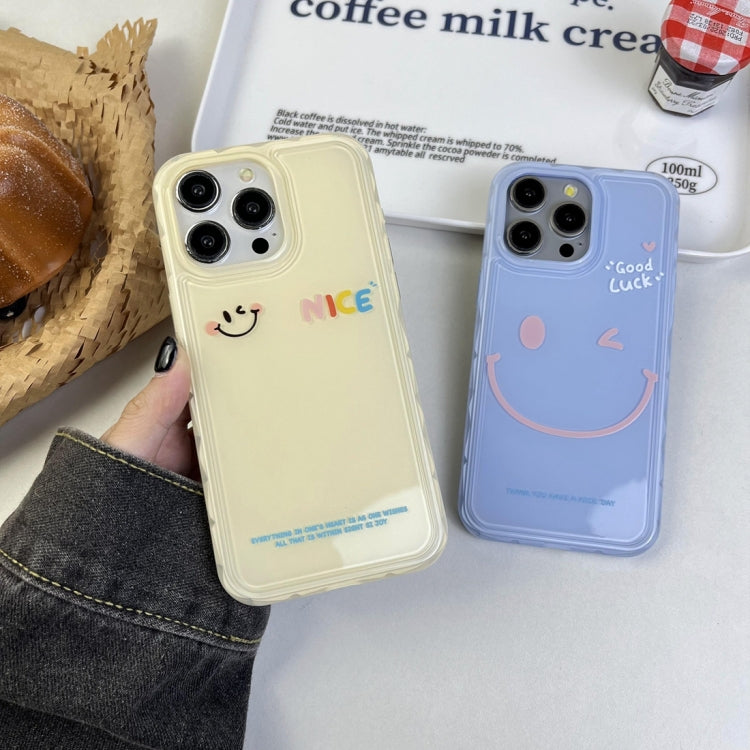 For iPhone 14 Creative Edge Simple Smile Face Pattern TPU Hybrid PC Phone Case