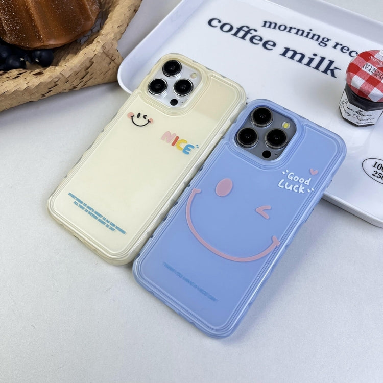 For iPhone 14 Pro Max Creative Edge Simple Smile Face Pattern TPU Hybrid PC Phone Case