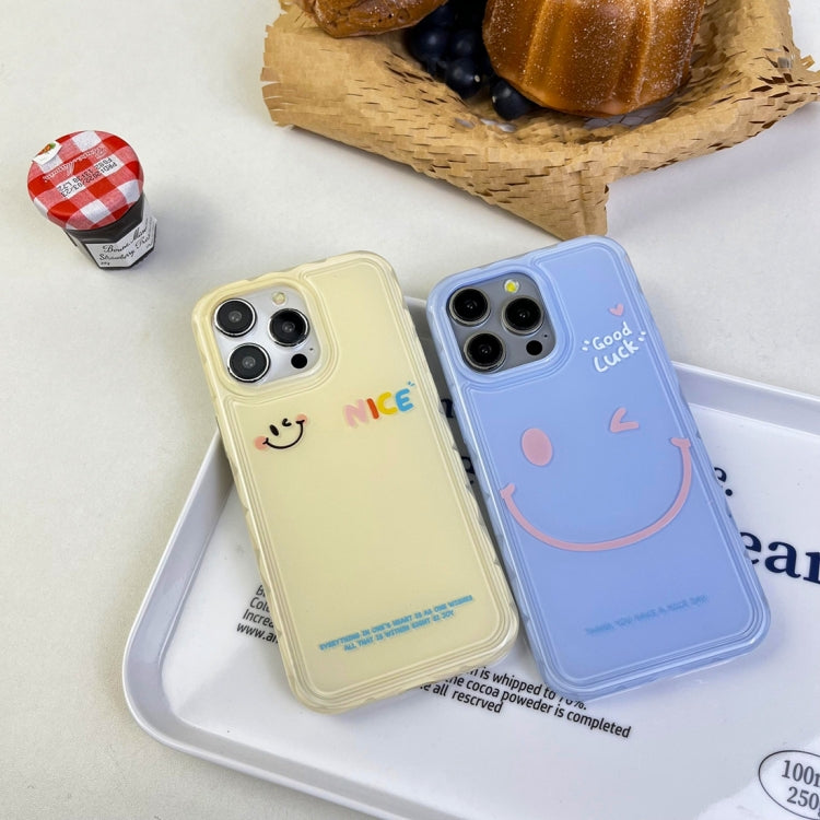 For iPhone 14 Creative Edge Simple Smile Face Pattern TPU Hybrid PC Phone Case