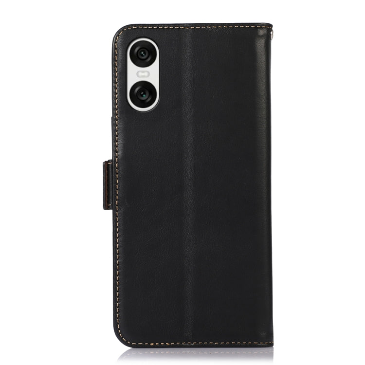 For Sony Xperia 10 VI Magnetic Crazy Horse Texture Genuine Leather RFID Phone Case