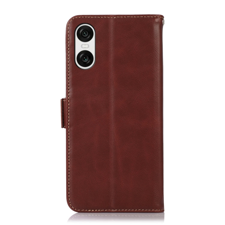 For Sony Xperia 10 VI Magnetic Crazy Horse Texture Genuine Leather RFID Phone Case