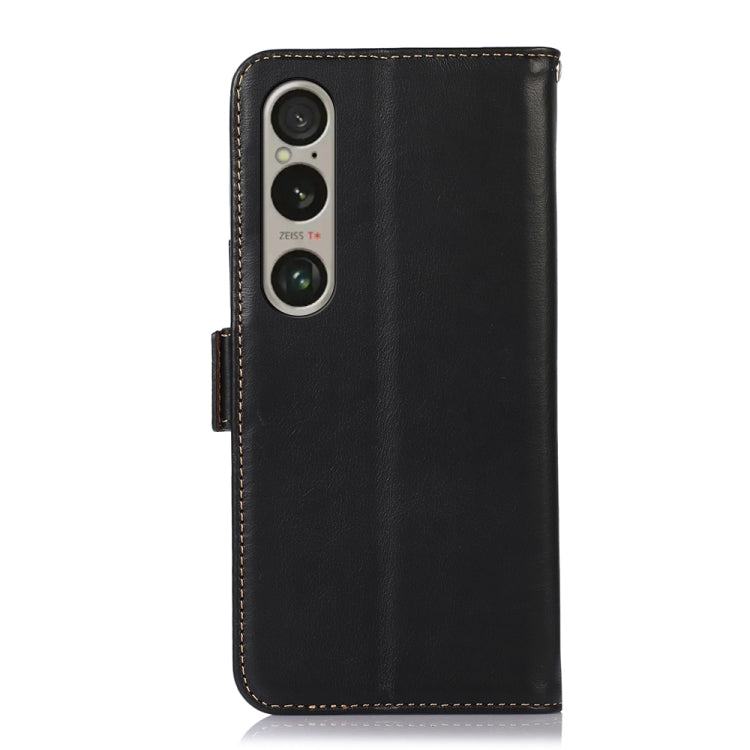 For Sony Xperia 1 VI Magnetic Crazy Horse Texture Genuine Leather RFID Phone Case