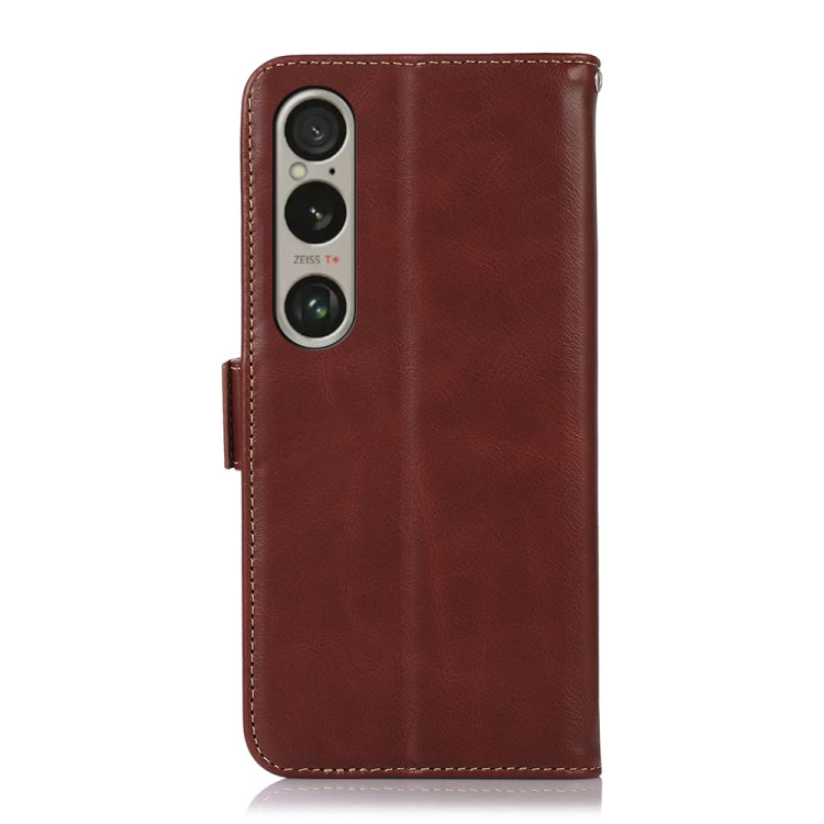 For Sony Xperia 1 VI Magnetic Crazy Horse Texture Genuine Leather RFID Phone Case
