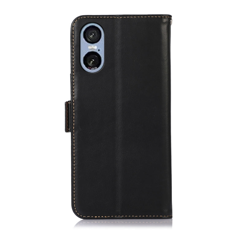For Sony Xperia 5 VI Magnetic Crazy Horse Texture Genuine Leather RFID Phone Case