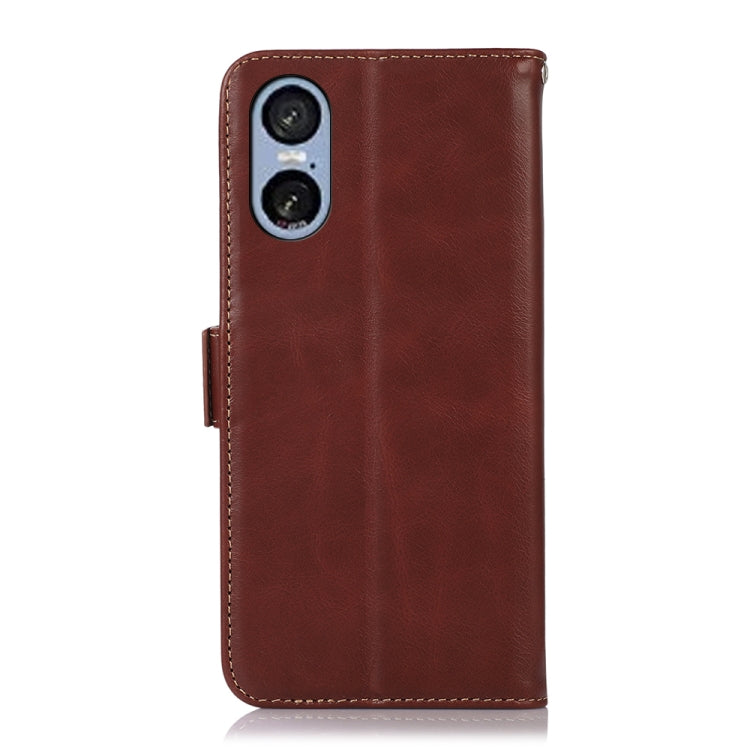 For Sony Xperia 5 VI Magnetic Crazy Horse Texture Genuine Leather RFID Phone Case