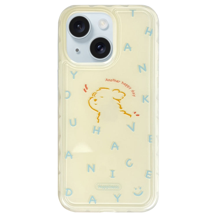 For iPhone 15 Creative Edge Small Fresh Pattern TPU + PC Phone Case