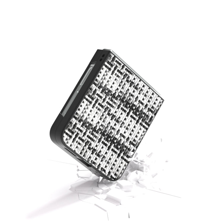 For Samsung Galaxy Z Flip6 / Flip7 FE Black Frame Color Lattice Texture PU Phone Case