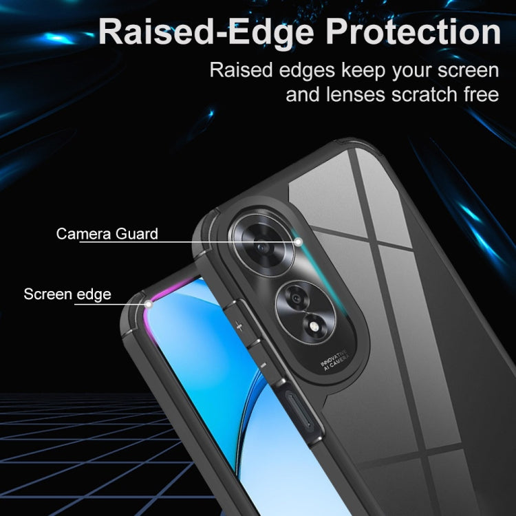 For OPPO A38 4G / A18 Acrylic+TPU Transparent Shockproof Phone Case - Black