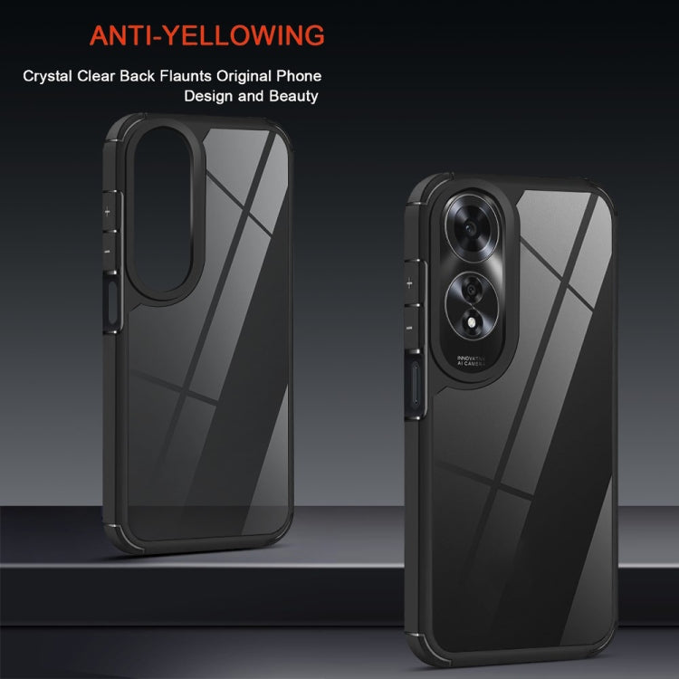 For OPPO A38 4G / A18 Acrylic+TPU Transparent Shockproof Phone Case - Black