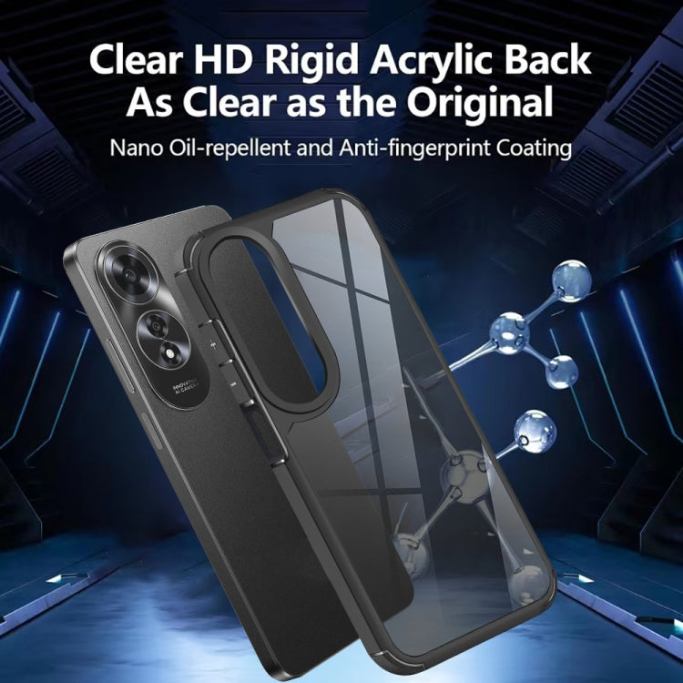For OPPO A58 4G Acrylic+TPU Transparent Shockproof Phone Case - Black