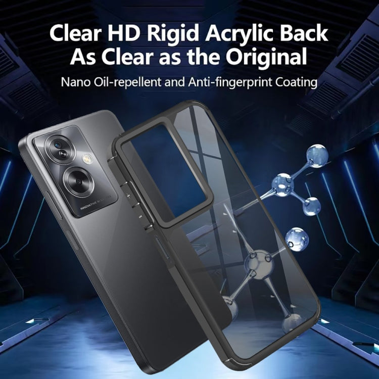 For OPPO A79 5G Acrylic+TPU Transparent Shockproof Phone Case - Black