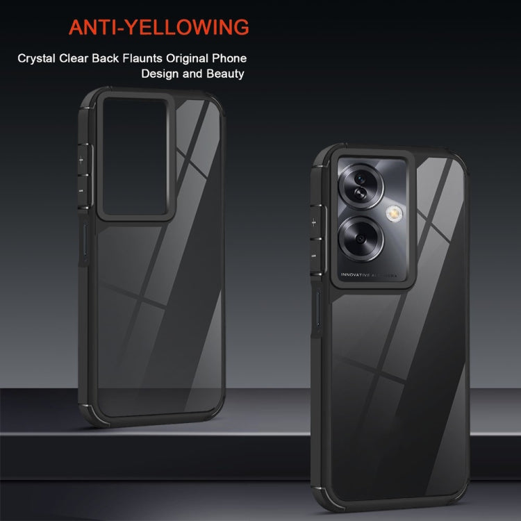 For OPPO A79 5G Acrylic+TPU Transparent Shockproof Phone Case - Black