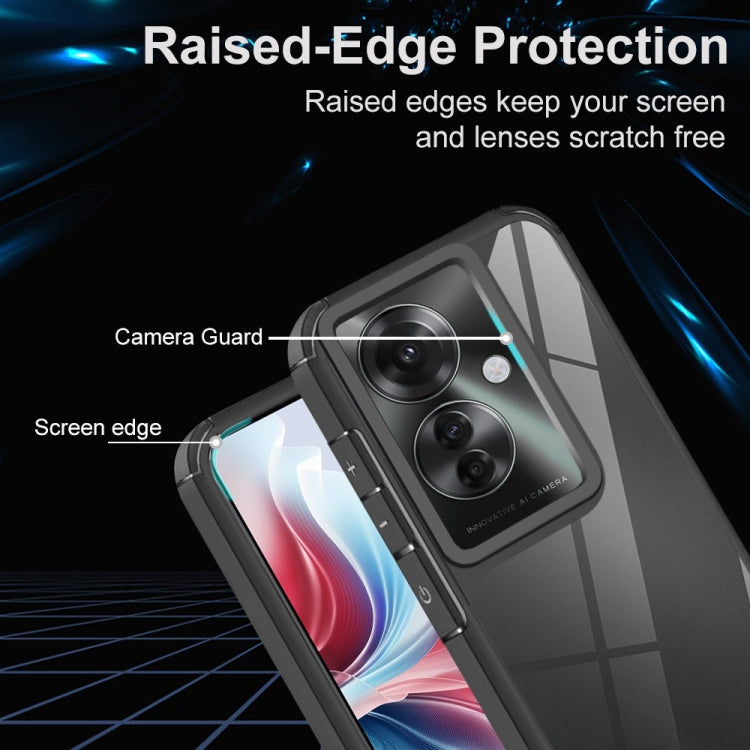 For OPPO Reno11 F 5G Acrylic+TPU Transparent Shockproof Phone Case - Black