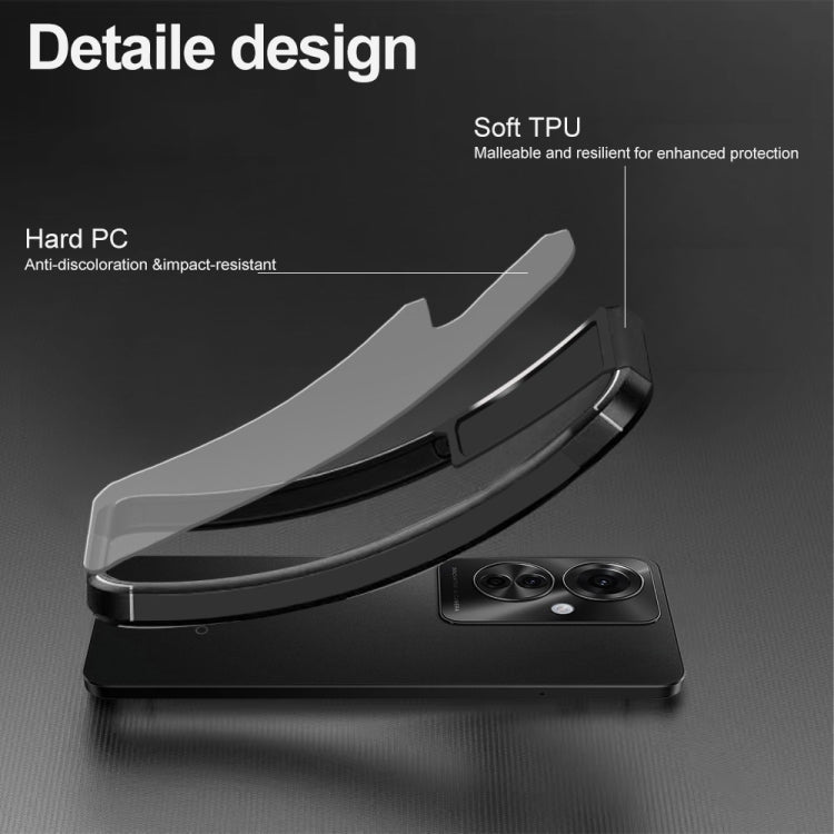 For OPPO Reno11 F 5G Acrylic+TPU Transparent Shockproof Phone Case - Black