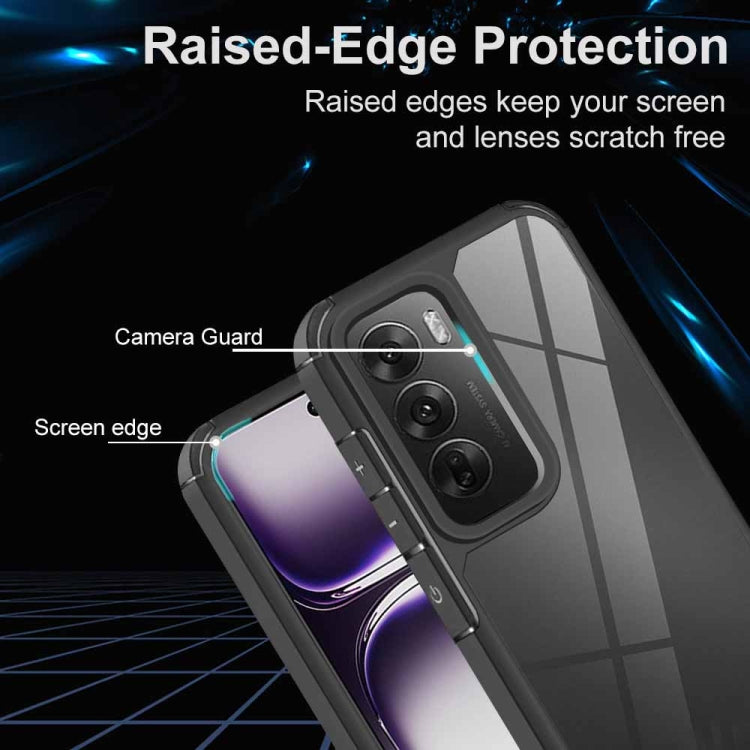 For OPPO Reno12 Global Acrylic+TPU Transparent Shockproof Phone Case - Black