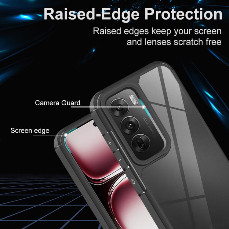 For OPPO Reno12 Pro Global Acrylic+TPU Transparent Shockproof Phone Case - Black